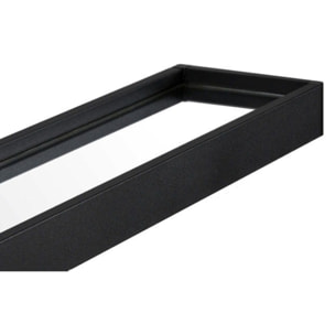 Specchio circolare con mensola e portasciugamani nero 70 cm