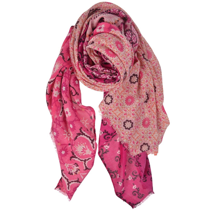 PASHMINA FANTASIA FUXIA CON SCATOLA REGALO ROMEO GIGLI MILANO