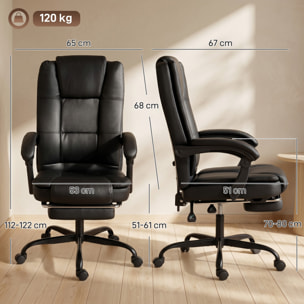 Fauteuil bureau manager inclinable repose-pieds rétractable noir