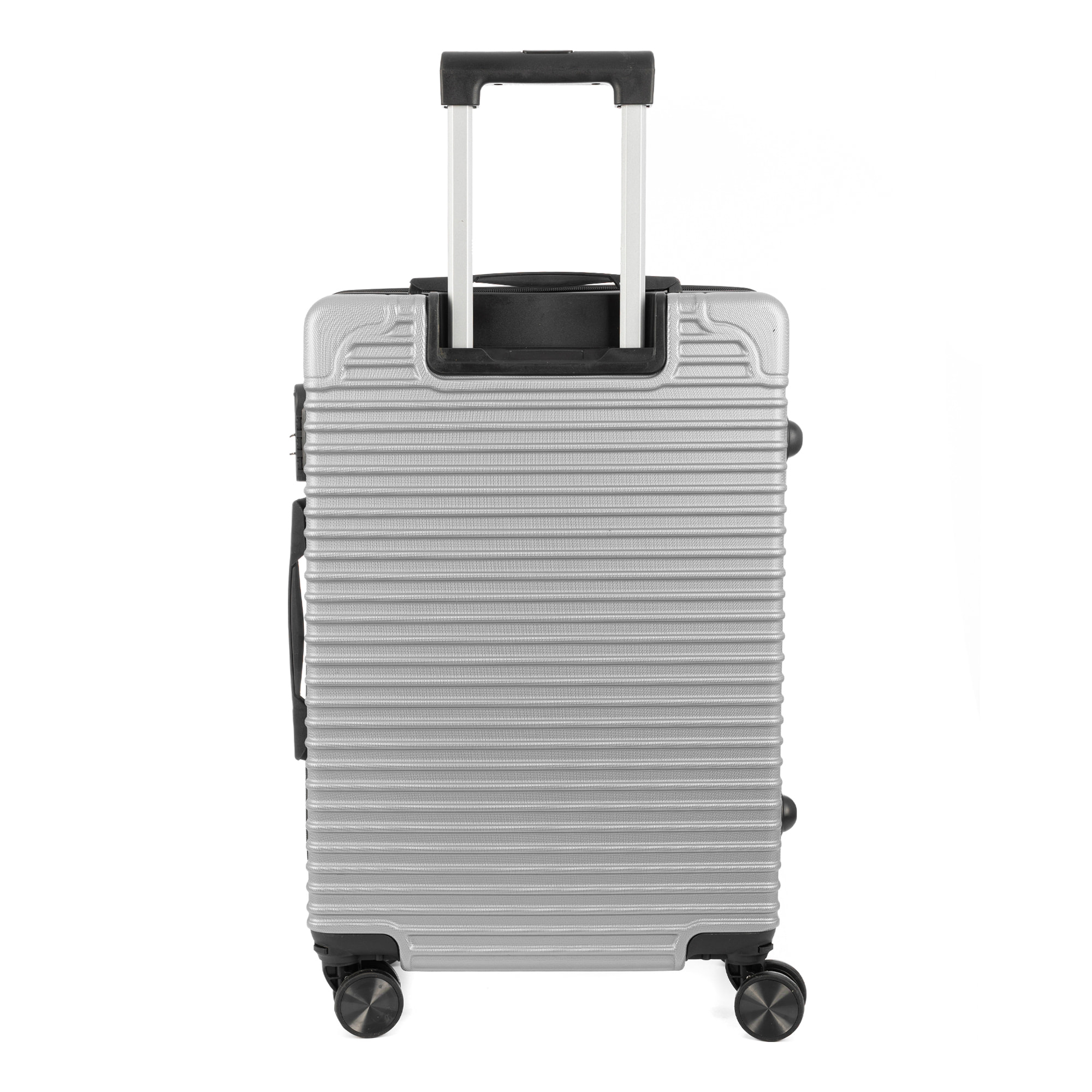 DAM Set di 3 valigie Trolley, in materiale leggero ABS ad alta resistenza con angoli rinforzati. Chiusura numerica e 4 ruote doppie removibili e girevoli a 360°. 54x32x80 Cm. Colore: Grigio Chiaro