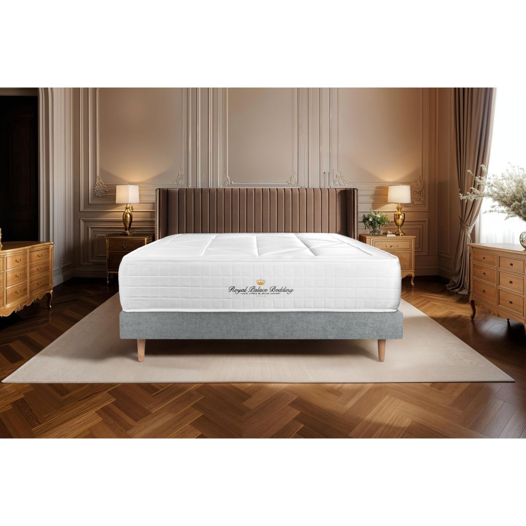 Ensemble 2p - Matelas Ressorts ensachés et mémoire de forme - Maxi Epaisseur : 26cm - Confort : Équilibré - Tissu - Windsor