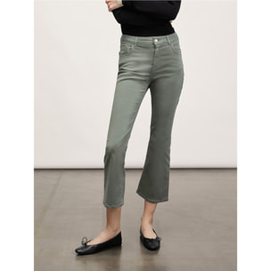 Motivi - Pantalones kick flare de drill - Verde