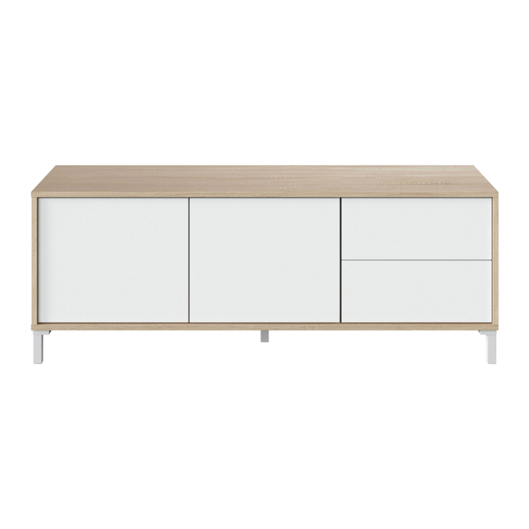 Mueble Tv Urban Plus 2 Puertas 45x130x41 Roble Canadian / Blanco Artik
