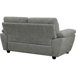 Canapé fixe en tissu "Dallas" - 169 x 88 x 90 cm - 2 places - Gris