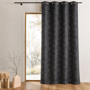 Rideau en Jacquard à Imprimés Design - Gris clair