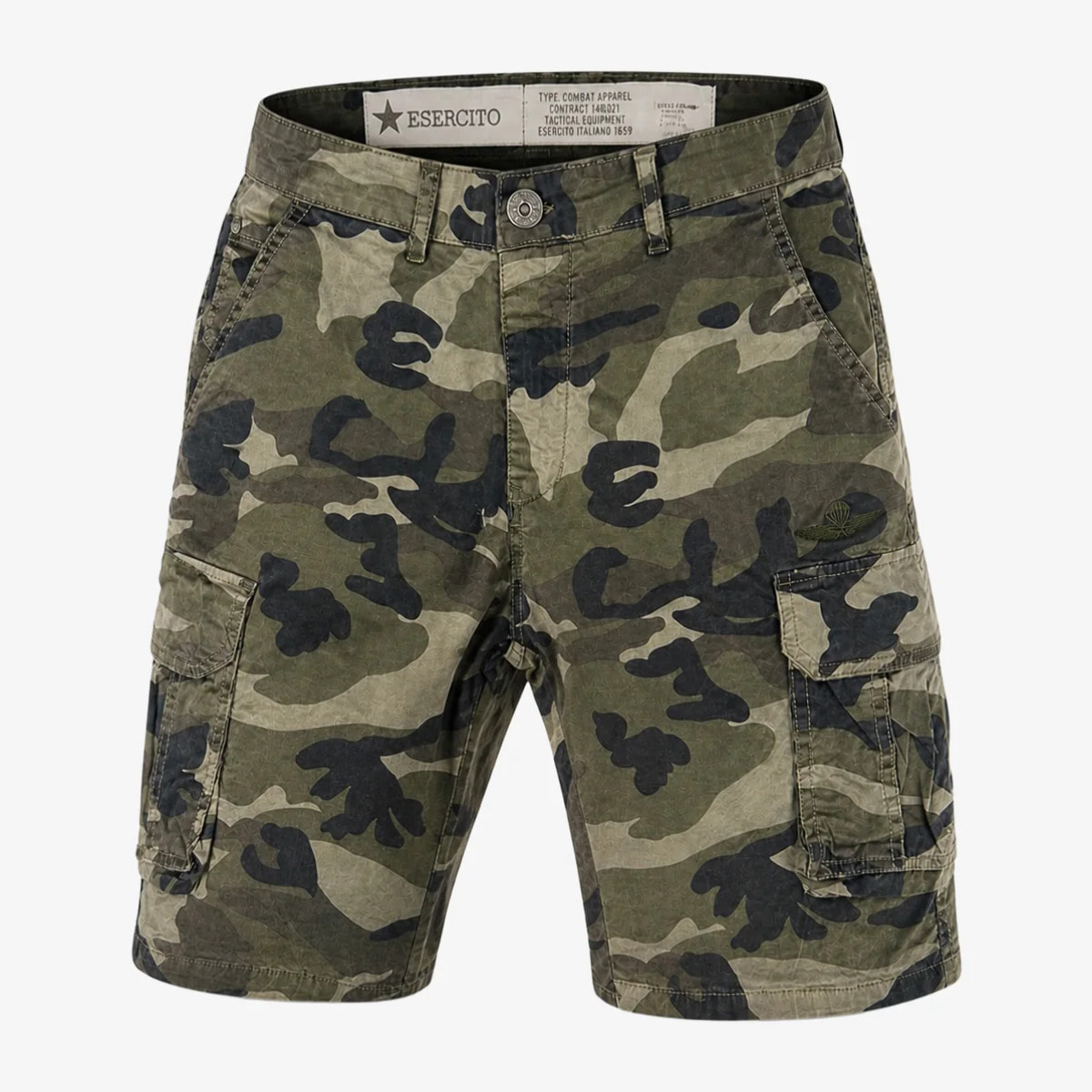 Bermuda Esercito cargo camouflage verdi uomo