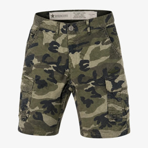 Bermuda Esercito cargo camouflage verdi uomo