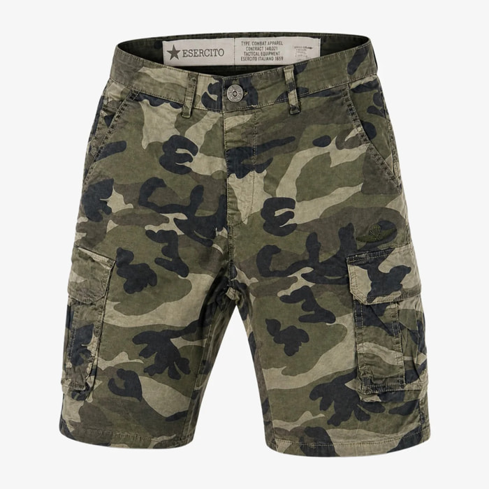 Bermuda Esercito cargo camouflage verdi uomo