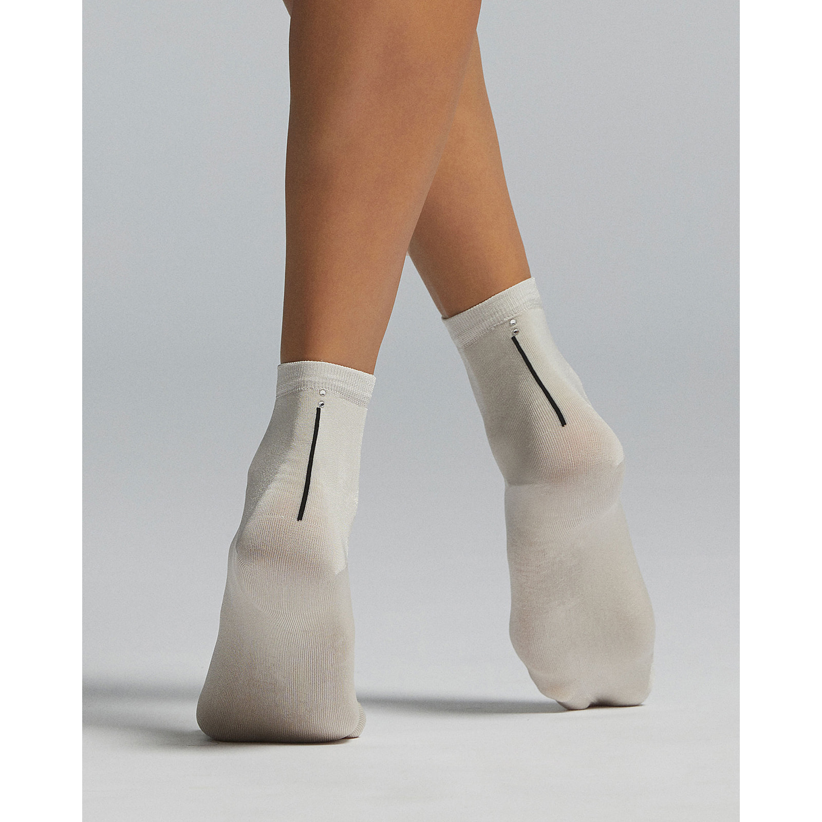 Calzino Cassiopea viscosa con strass sul retro