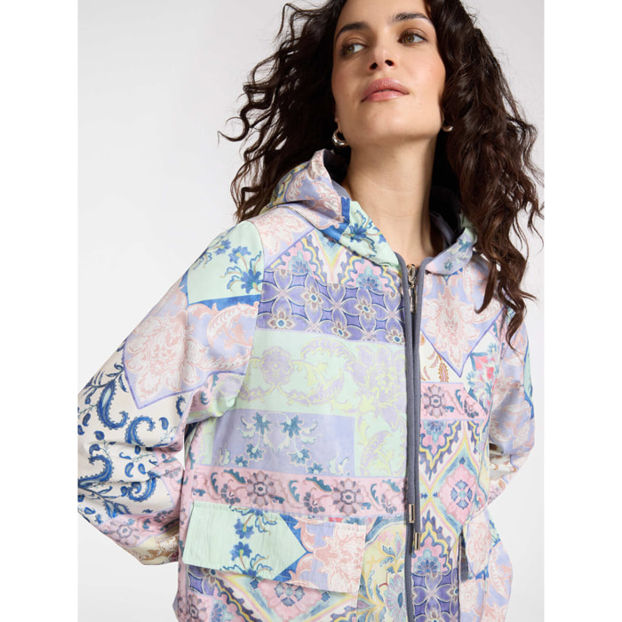 Elena Mirò - Parka reversibile stampato con cappuccio - Viola