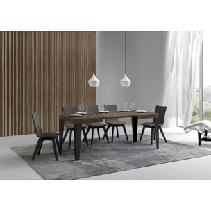 Mesa extensible 70x110/194 cm Flame Nogal estructura Antracita