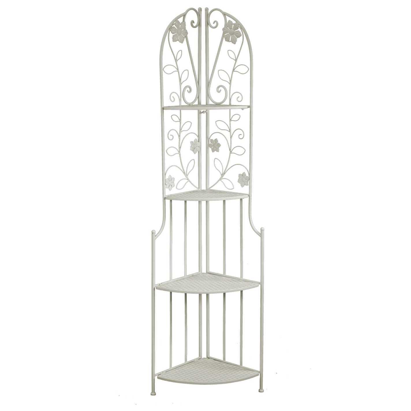 Scaffale Milena in metallo 4 piani ad angolo bianco cm48x33h160