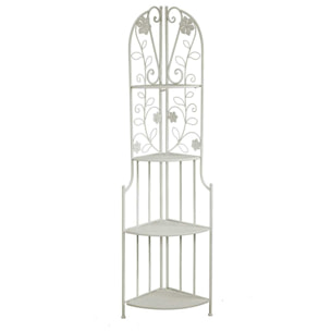 Scaffale Milena in metallo 4 piani ad angolo bianco cm48x33h160