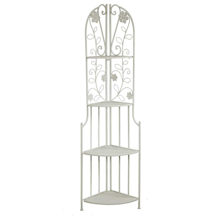 Scaffale Milena in metallo 4 piani ad angolo bianco cm48x33h160