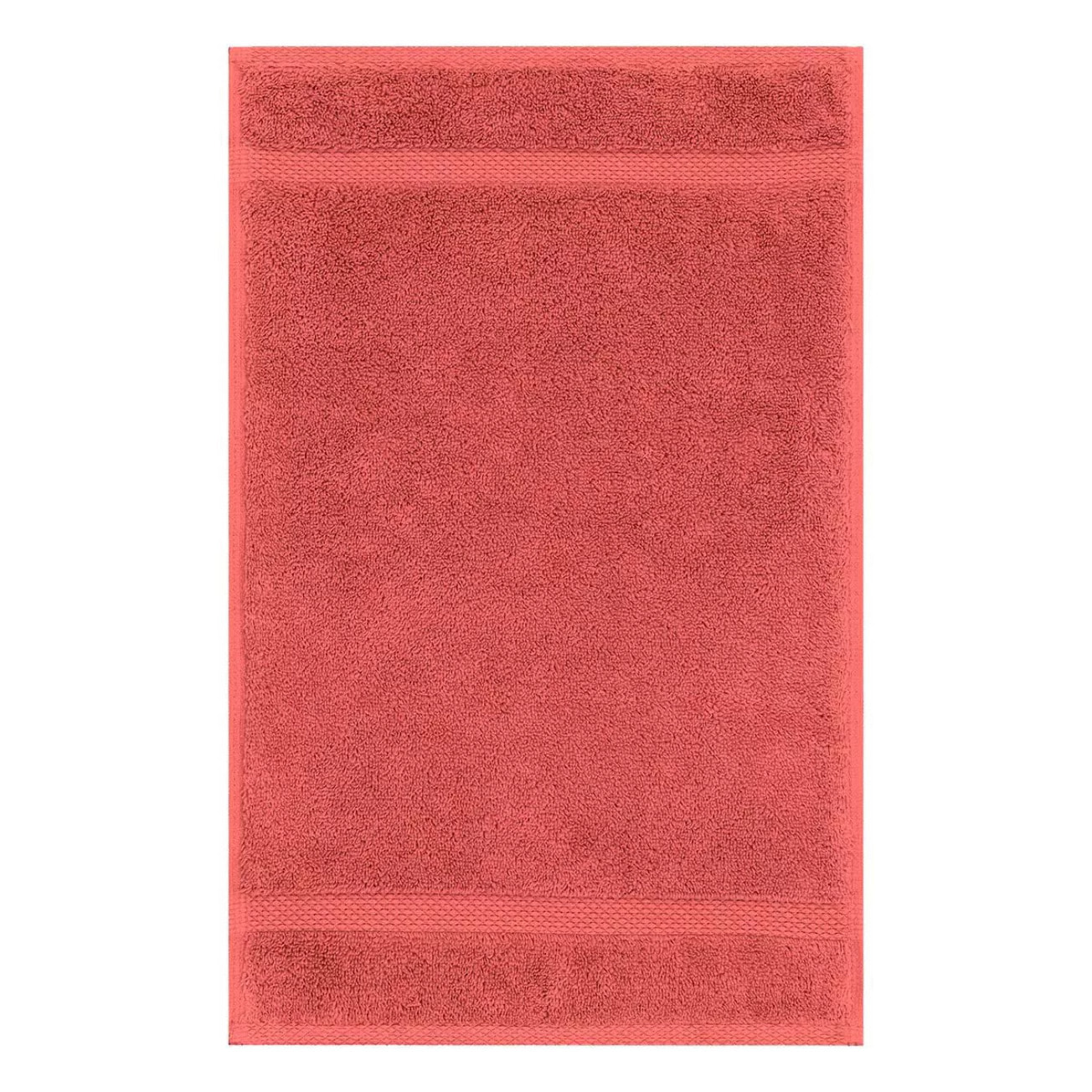 Serviette invites pur coton 550 g/m² uni rose Elea corail