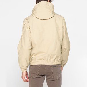 GIACCA CON ZIP E CAPUCCIO IN TESSUTO MANO COTONE