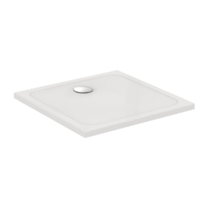 Okyris+ 80x80cm receveur de douche ultra plat 4 cm en grès, traitement antidérapant, Blanc (P0202YK)