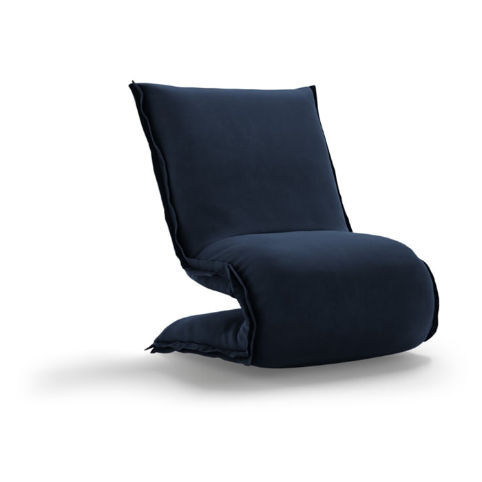 Fauteuil "Adeline" en velours bleu foncé