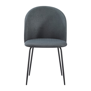 Set Da 4, Sedia Tamara Tess. Cenere Gambe Nere per soggiorno, cucina e arredo bar