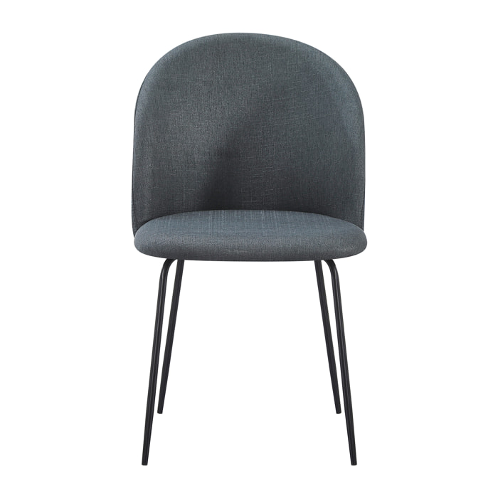 Set Da 4, Sedia Tamara Tess. Cenere Gambe Nere per soggiorno, cucina e arredo bar