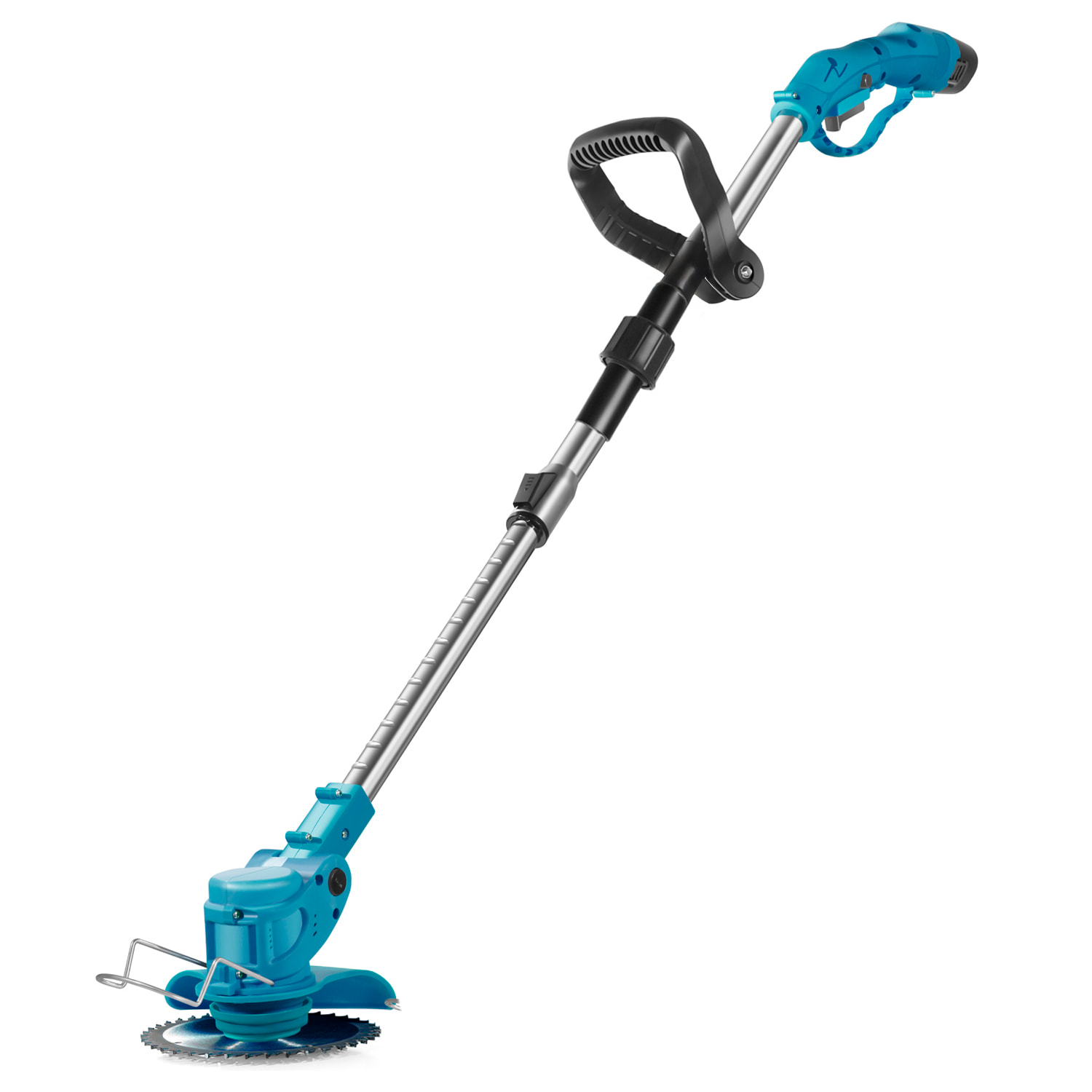 Decespugliatore con 10000rpm, 400W di potenza e 4500mAh. 2 altezze.