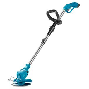 Decespugliatore con 10000rpm, 400W di potenza e 4500mAh. 2 altezze.