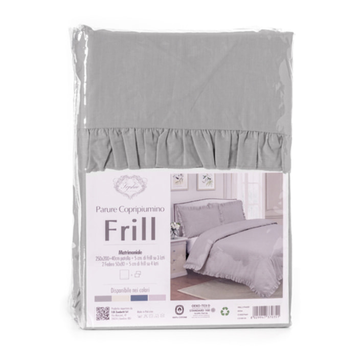 Parure copripiumino in cotone - GRIGIO