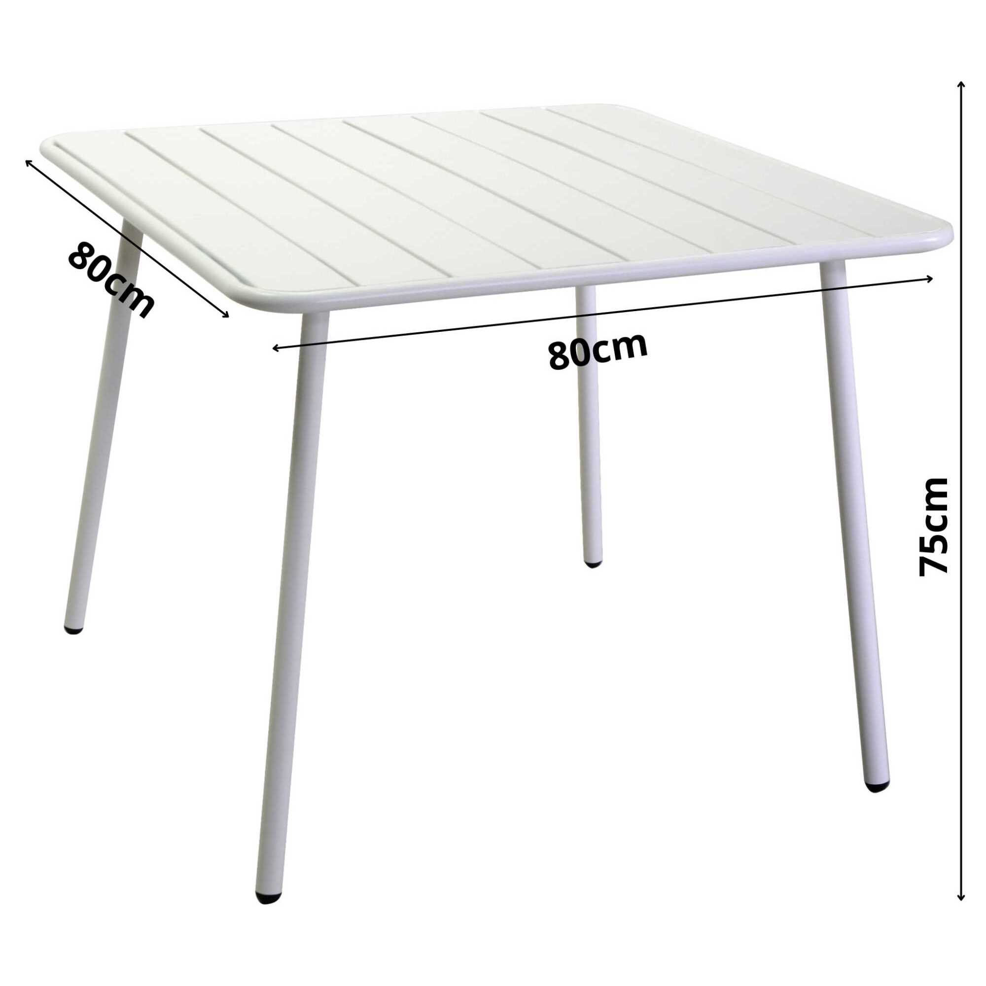 Tavolo Rovigo Vacchetti in metallo bianco quadro cm80x80h72