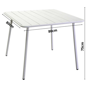 Tavolo Rovigo Vacchetti in metallo bianco quadro cm80x80h72