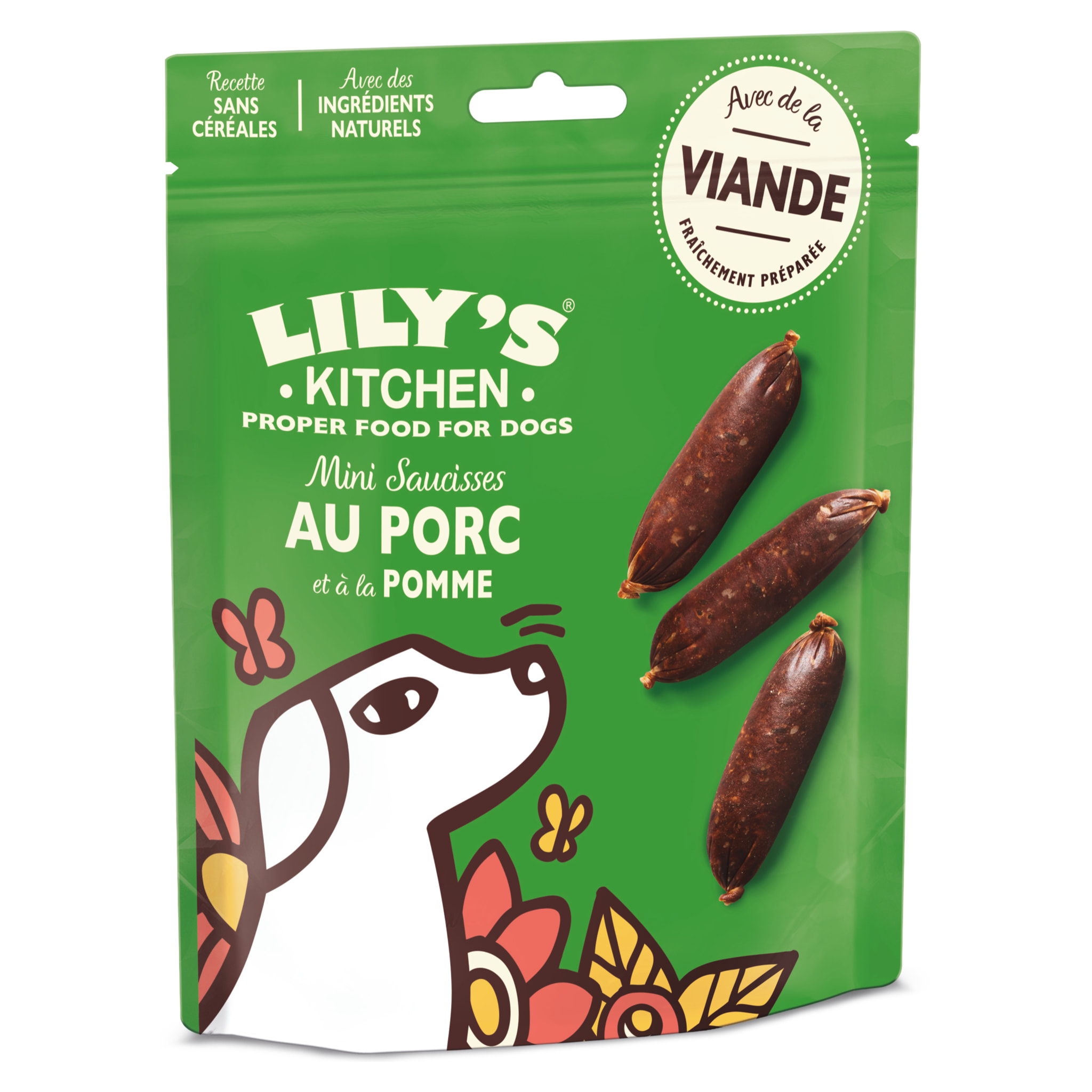 Lily's Kitchen Chien Saucisses au porc et à la pomme 70 g - Lot de 8
