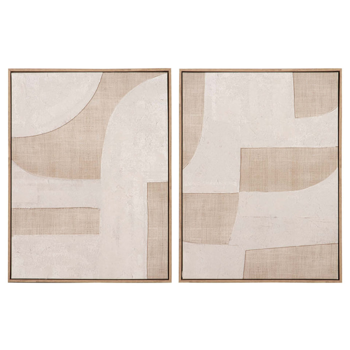 Set 2 Cuadros 50% Pintado A Mano 63x4x83 Cm