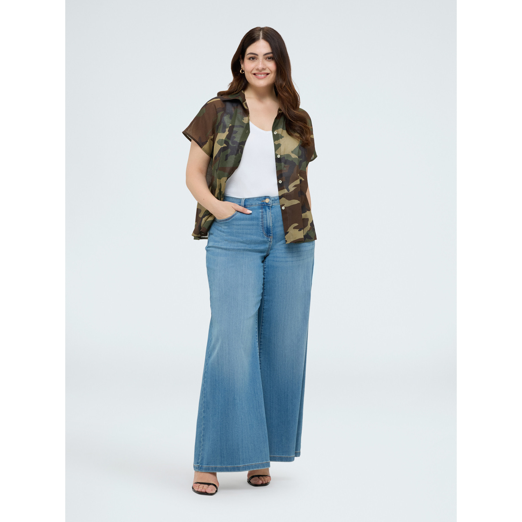 Fiorella Rubino - Top in jersey con scollo a V - Bianco