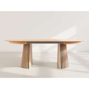 Freya - table à manger ronde extensible - 6 à 10 personnes - Bois