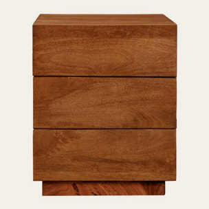 Table de chevet Moru -bois massif de mangue-couleur noyer 40 x 50 x 38 cm