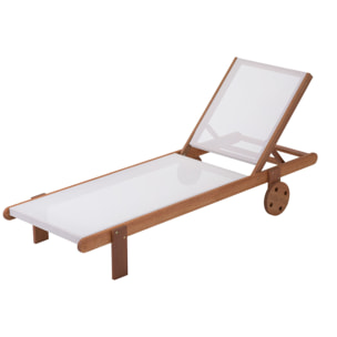 Lot de 2 bains de soleil en bois exotique "Saïgon" - Maple - Ecru