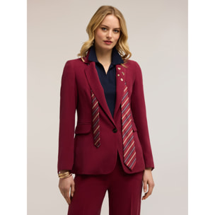 Motivi - Giacca con applicazioni e cravatta - Bordeaux