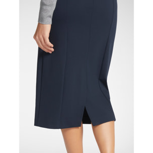 Elena Mirò - Falda recta de punto milano - Azul