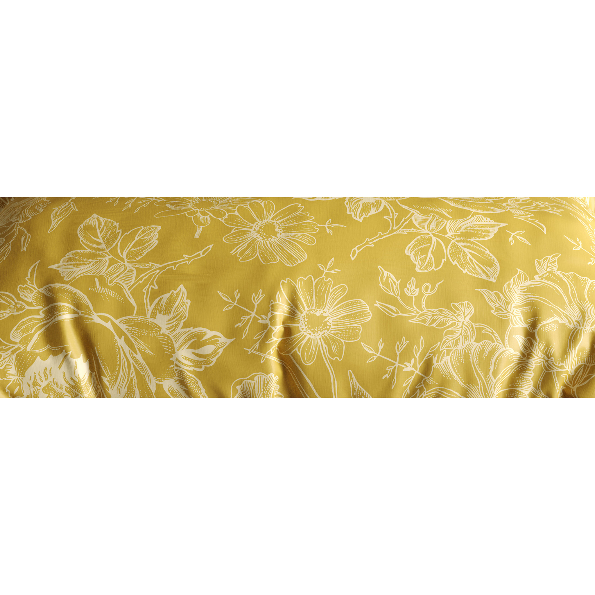 Parure De Couette 3pcs 100% Coton Bio 57 Fils/cm2-victoria Ocre
