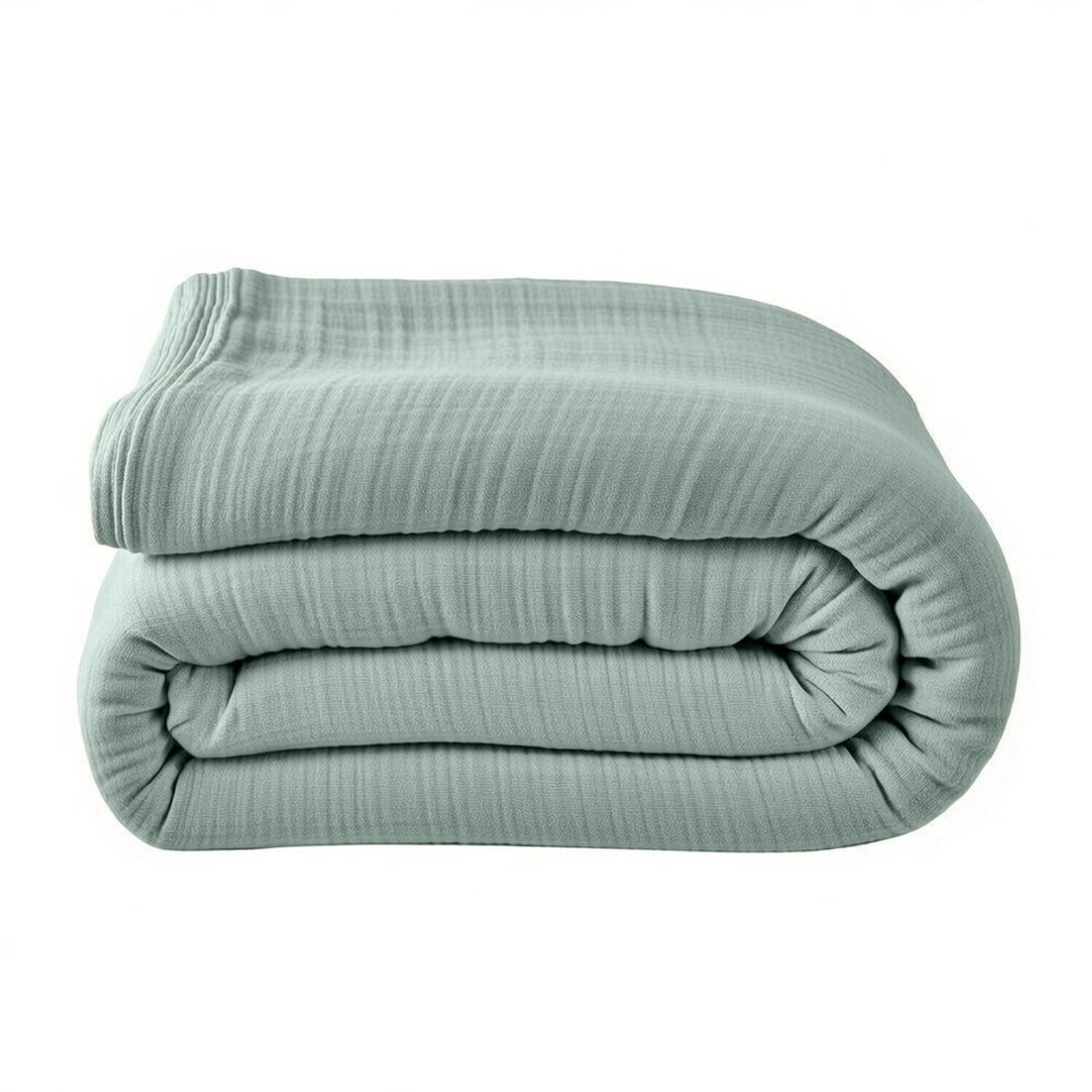 Housse de couette 100% gaze de coton lavé vert givrée