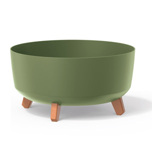 Macetero color verde tierra,sin depósito