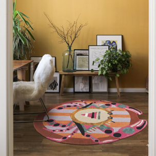 Tapis salon et chambre fait à la main en laine motif fresque LUNICIA