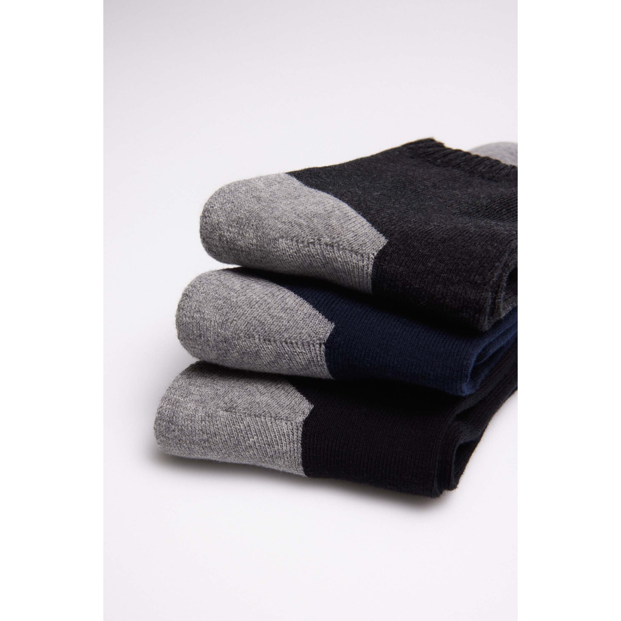 Confezione da 3 calzini sportivi in spugna grigi e neri