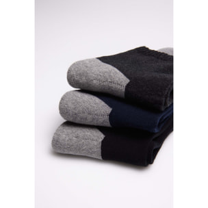 Confezione da 3 calzini sportivi in spugna grigi e neri