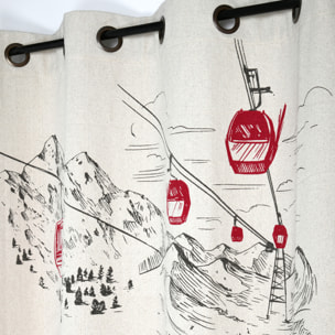 Rideau à oeillets style montagnard - Ecru