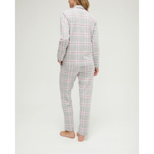 Pijama mujer de cuadros abierto