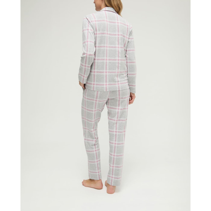 Pijama mujer de cuadros abierto
