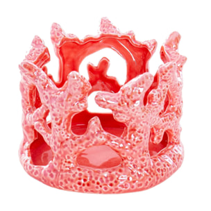 Portavela Porcelana Coral 15x14x11 Cm