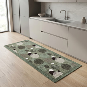 Tappeto Cucina Antiscivolo Made in Italy in Ciniglia Lavabile, Passatoia con Retro Gommato e Fantasia Geometrica Balls, Ideale per Cucina, Ingresso e Corridoio