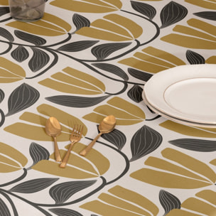 Nappe imprimée anti-tâches NEKANE MUSTARD