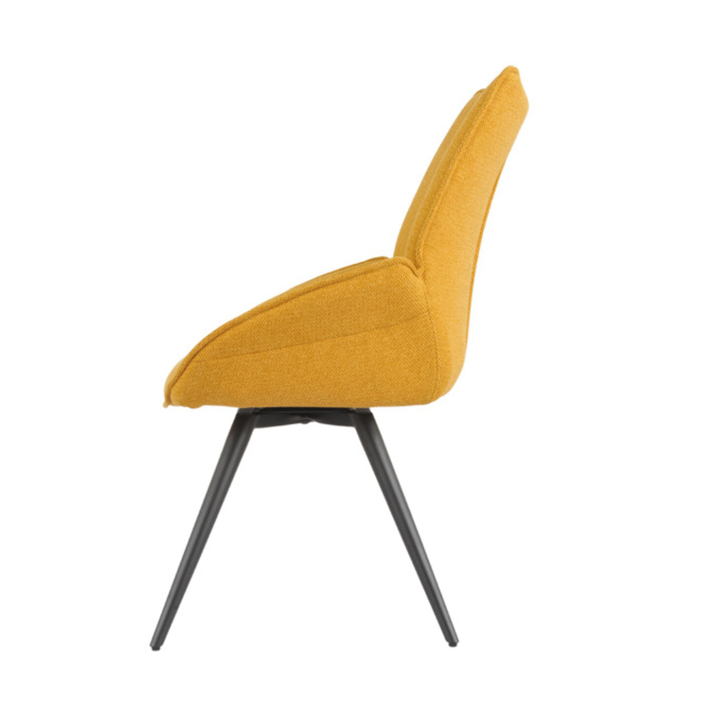 Chaise rotative 180° en tissu avec pieds évasés en métal noir - COLINE